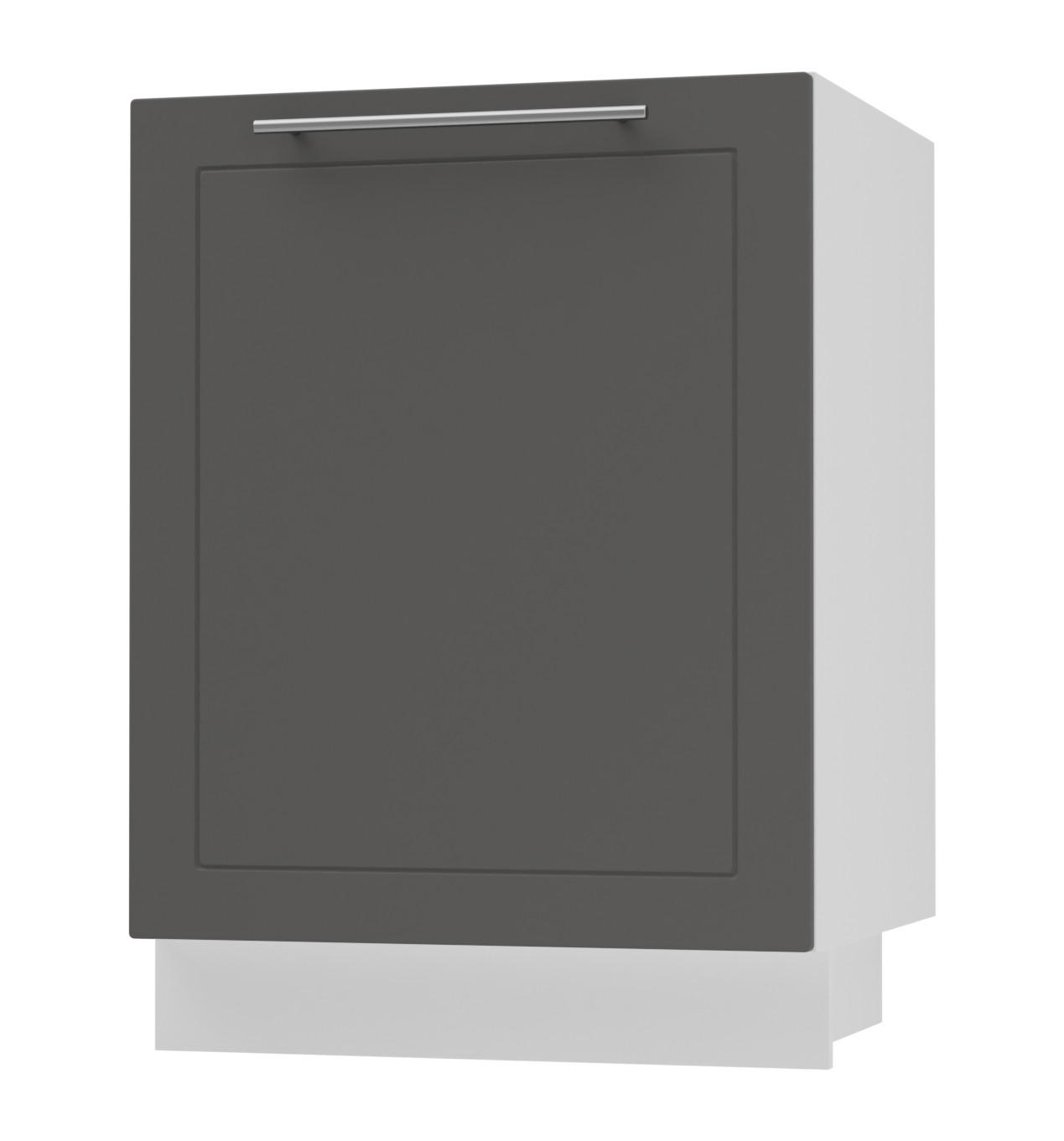 KÜCHENUNTERSCHRANK Kvantum D1D/60 Graphit Matt / Weiß Matt 60 / 50 / 82cm - Graphitfarben/Weiß, Holz/Holzwerkstoff (60/82/50cm) - Feldmann-Wohnen