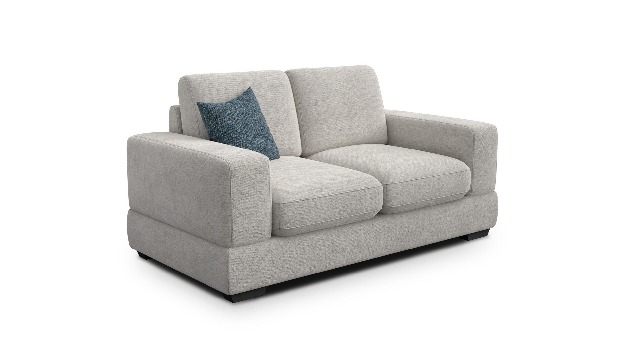 SOFA OTTO 2-Sitzer, creme - Creme/Schwarz, Holz/Textil (171/89/98cm) - Courtois Laville