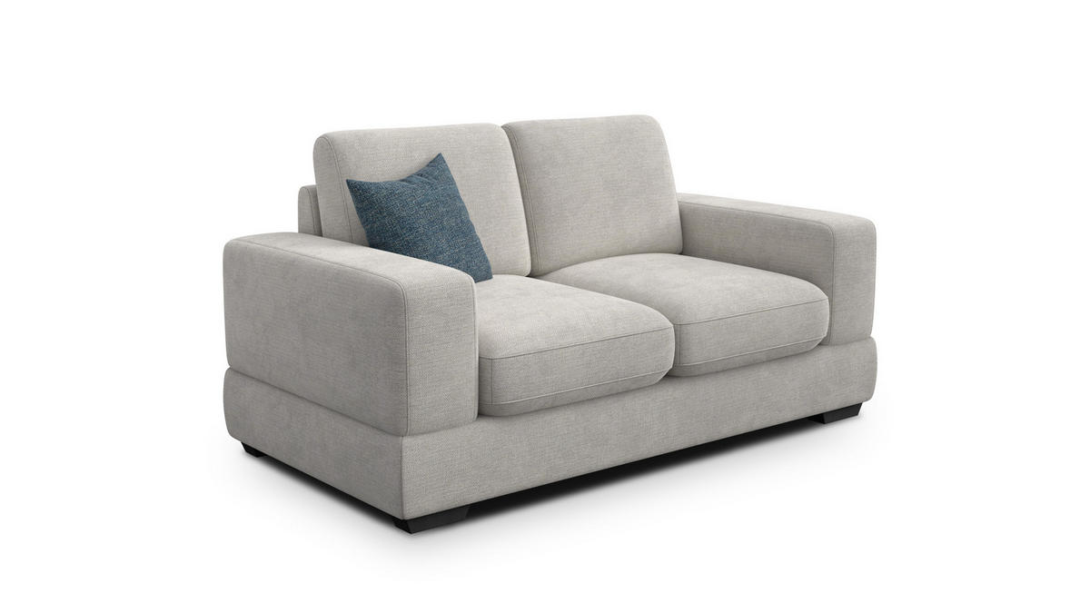 SOFA OTTO 2-Sitzer, creme - Creme/Schwarz, Holz/Textil (171/89/98cm) - Courtois Laville