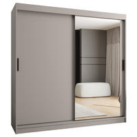 ŠATNÍ skříň s posuvnými dveřmi 200/200/62 2dveřová - černá/kašmírová, dřevo/plast (200/200/62cm)