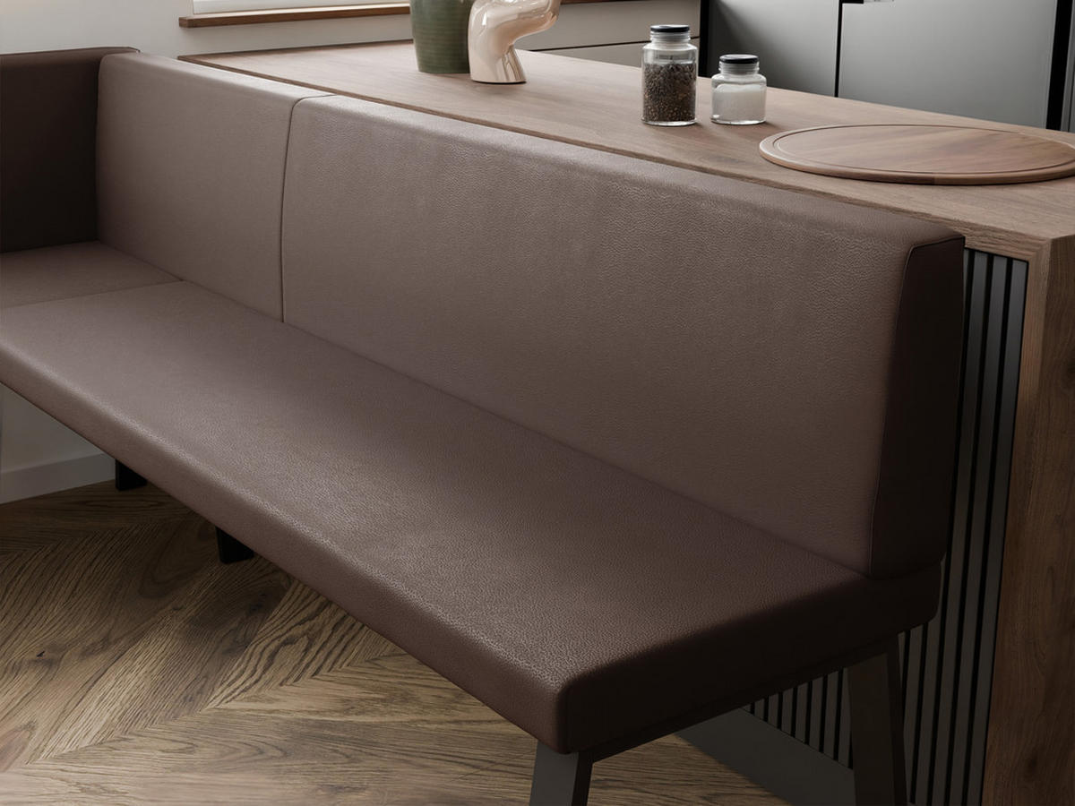 ECKBANK links MONO Y Kunstleder gesteppt, 128/168 cm Braun - Braun, Kunststoff/Textil (128/168cm) - Idohome