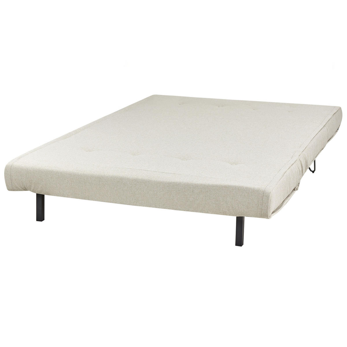 2-SITZER-SCHLAFSOFA hellbeige/schwarz Vestfold - Beige/Schwarz, Textil (130/81/78cm) - Beliani