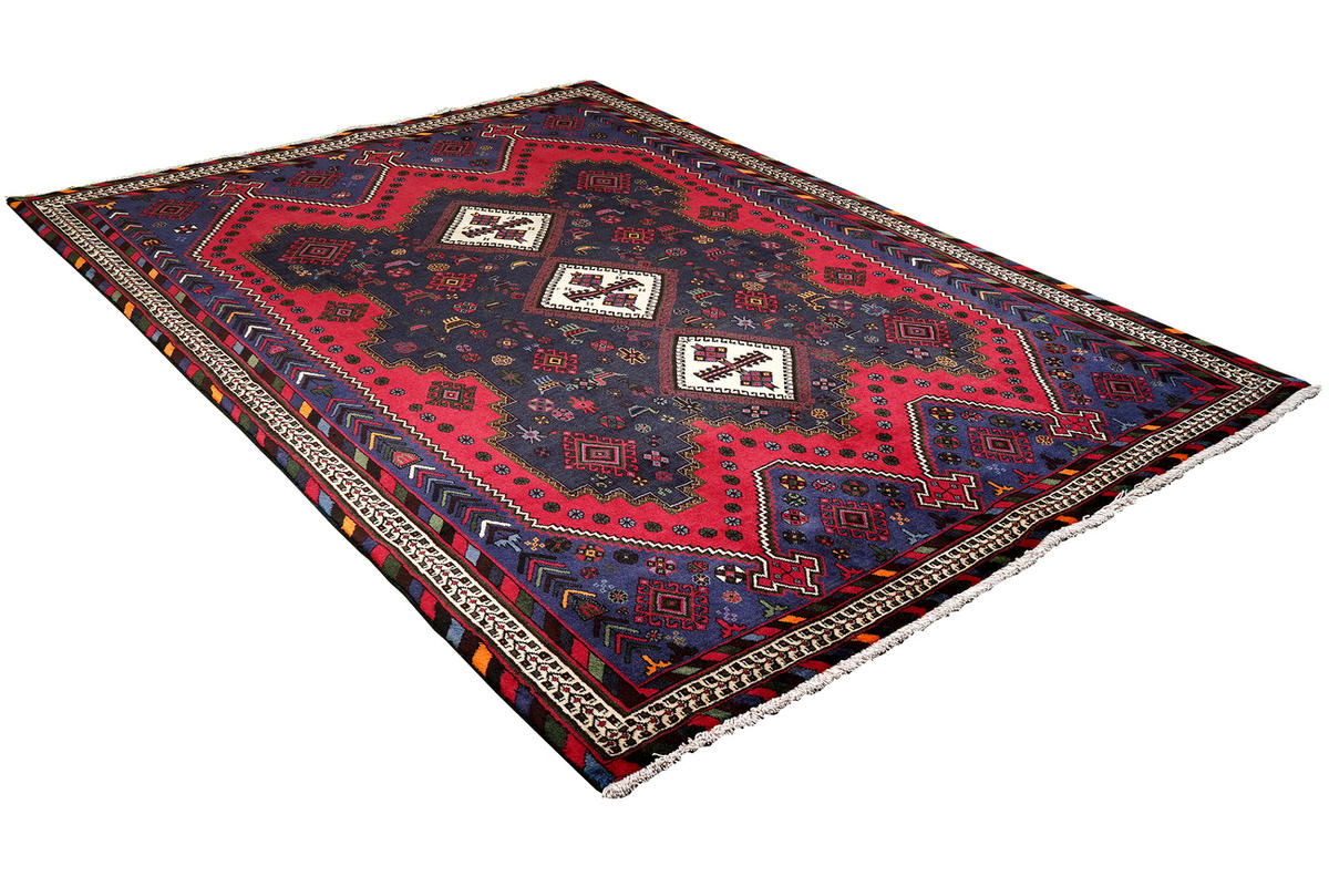 TEPPICH Afshar Blau 233/162 cm Schurwolle - Blau, Textil (162/233cm) - Looma