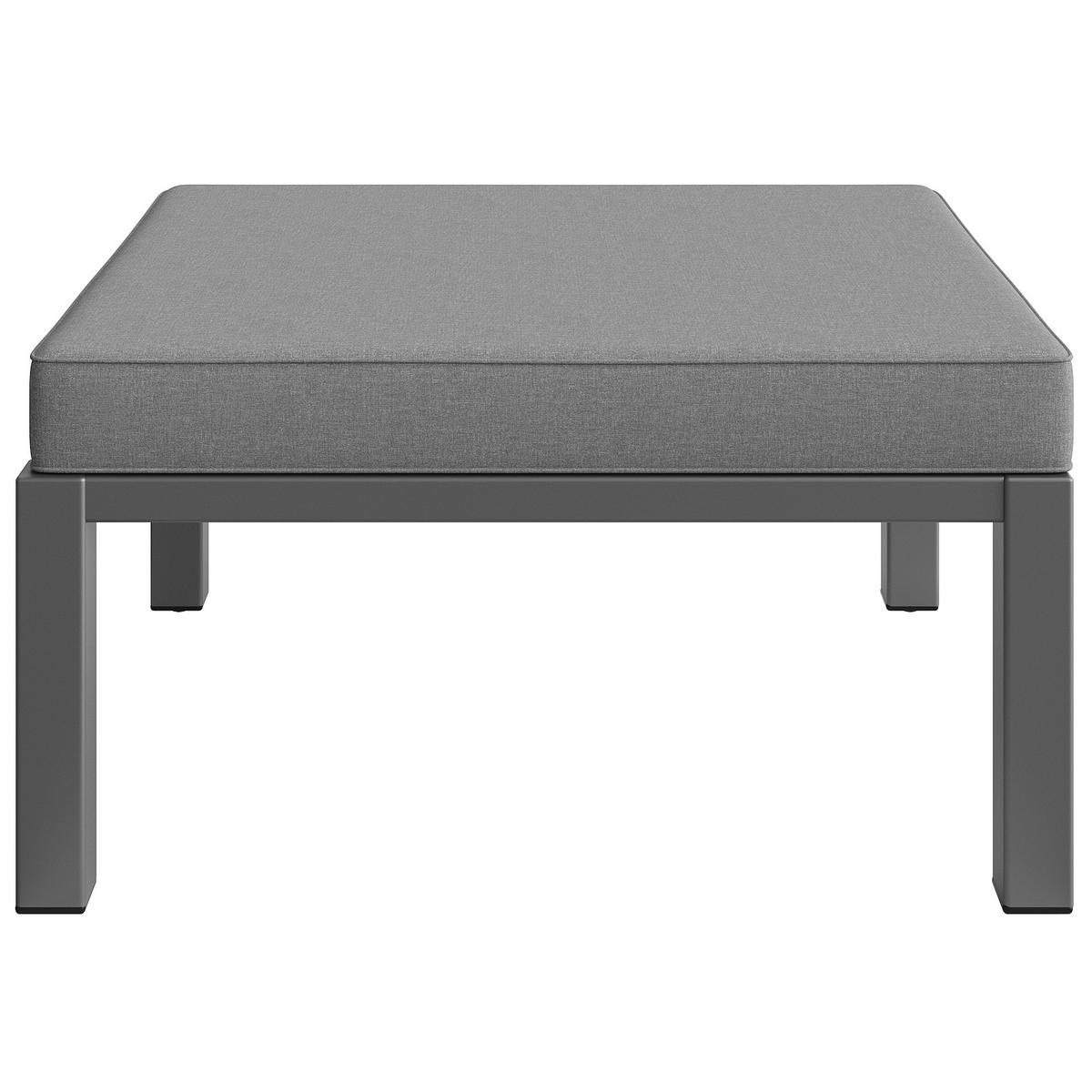 LOUNGEGARNITUR aus Akazienholz & Eisen Grau mit modularer Kombination - Grau, Metall - Modfu