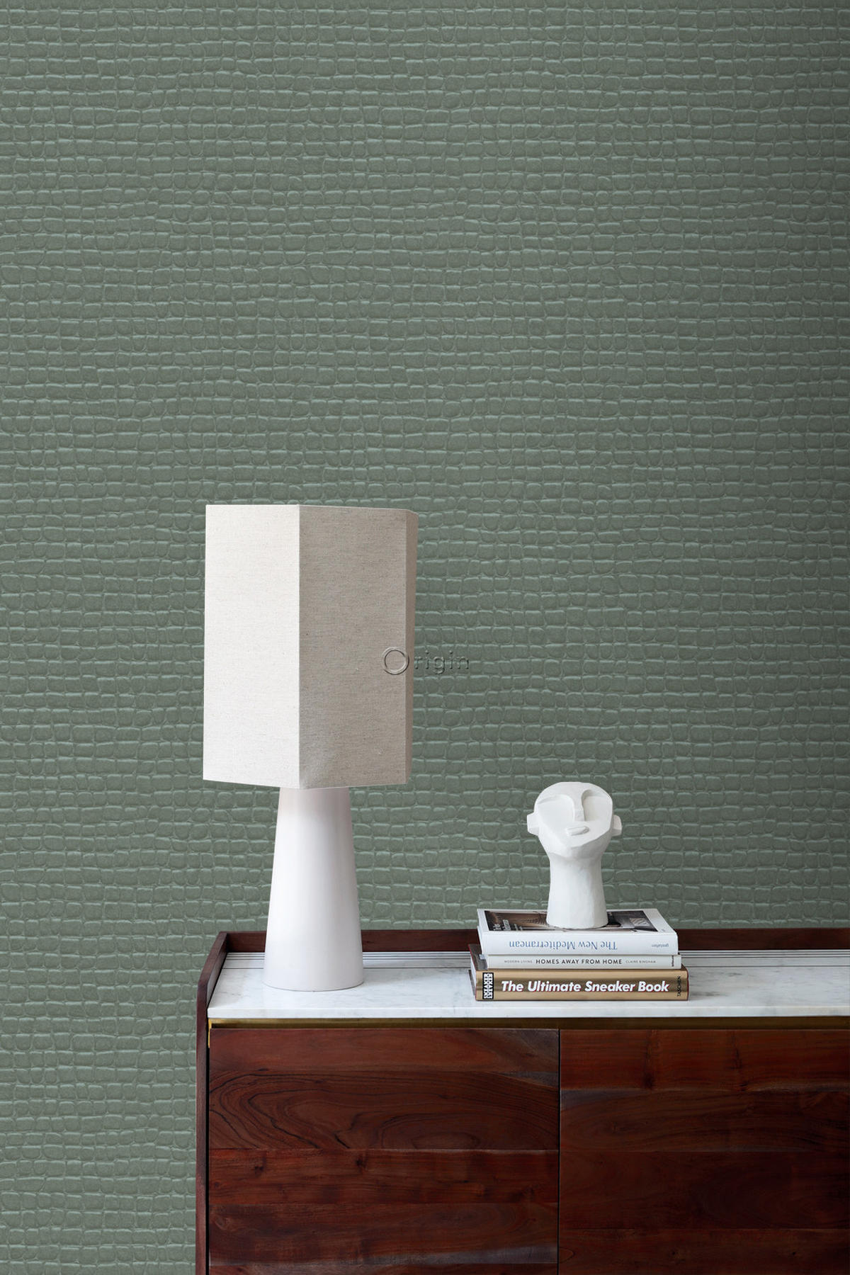 TAPETE Krokodil-Optik 53 cm x 10.05 m - Grau, Papier (53/1000cm) - Origin Wallcoverings