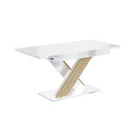 ESSTISCH ausziehbar 140 -180x80x75 cm - Weiß Hochglanz / Sonoma - RONX - Sonoma Eiche, Holzwerkstoff (140/80/75cm) - ALTDECOR