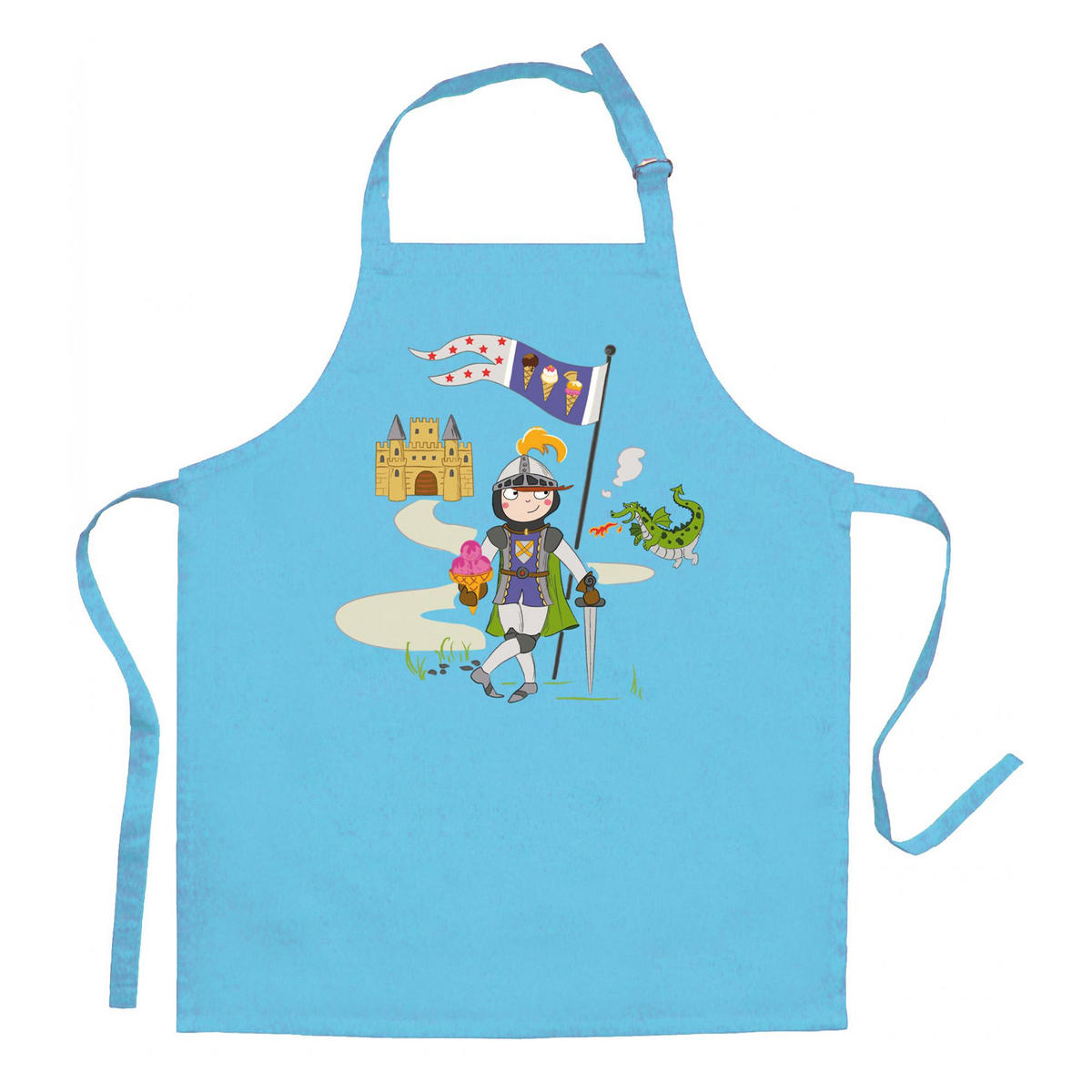 KINDERSCHÜRZE Peps Chevalier et dragon türkis 52 x 63 cm - Blau, Textil (63/52cm) - Winkler