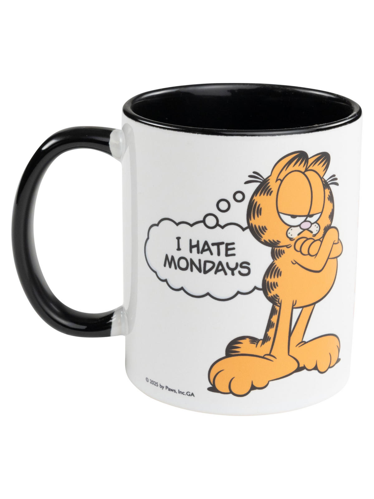 KAFFEEBECHER Garfield I hate Mondays Schwarz/Weiß 320 ml - Multicolor, Keramik (0.32L) - United Labels