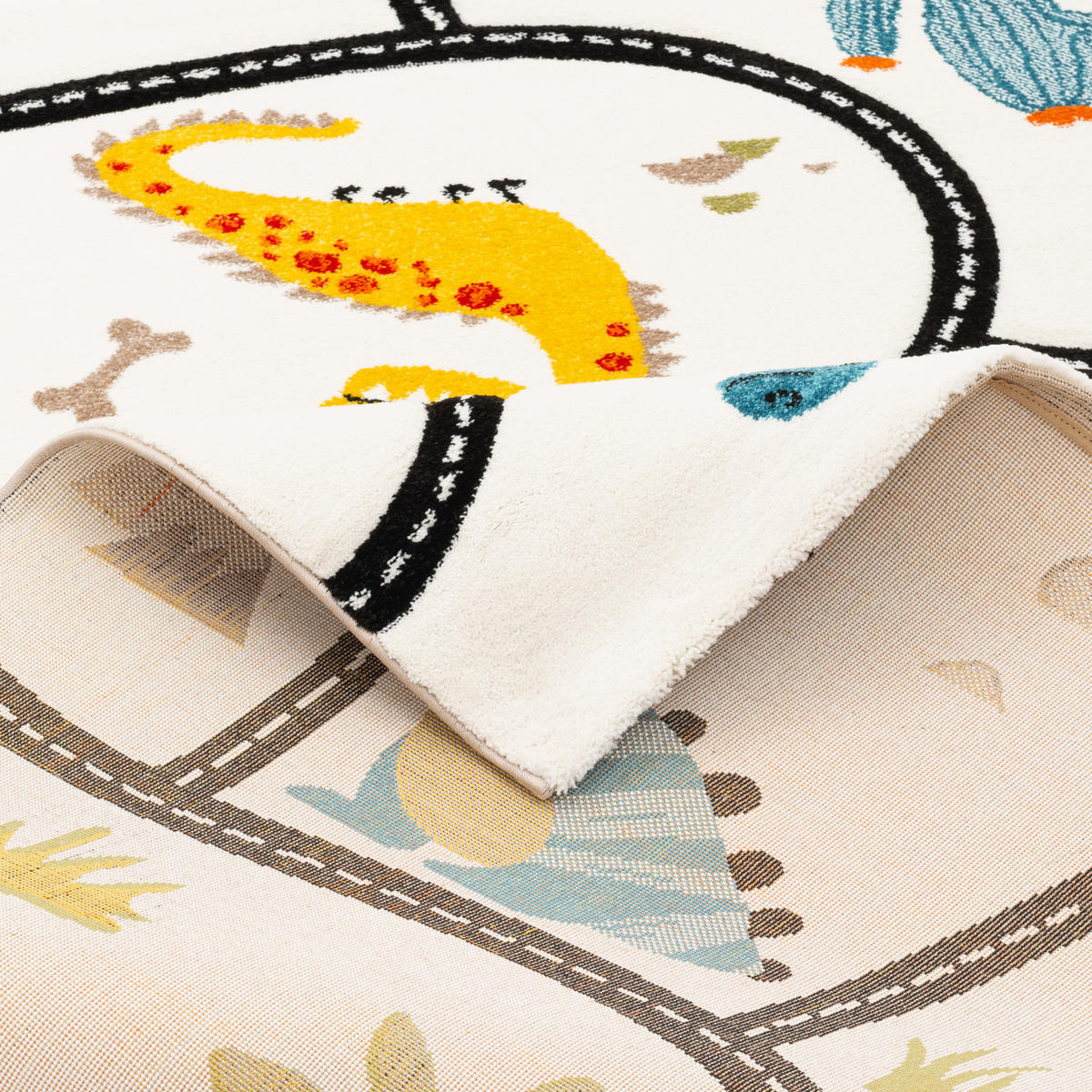 KINDER TEPPICH MAUI KIDS DINO STRASSENTEPPICH - Multicolor, Textil (140/200cm) - Pergamon