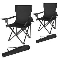 CAMPINGSTUHL 2er Set Gil, 80 x 48 x 84,5 cm, schwarz - Schwarz, Metall (48/84.5/80cm) - tectake