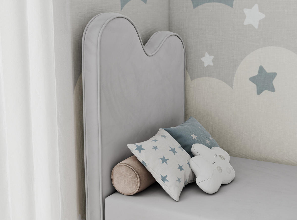BOXBETT FLOW 90/180 Hellgrau Velvet - H3 - Hellgrau, Holz/Textil (90/180cm) - MKS