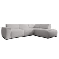 ECKSOFA L Form Didim Hellgrau 292/220/78 cm – großes Sofa stilvoll & bequem R - Hellgrau/Schwarz, Kunststoff/Textil (292/220cm) - AX Living