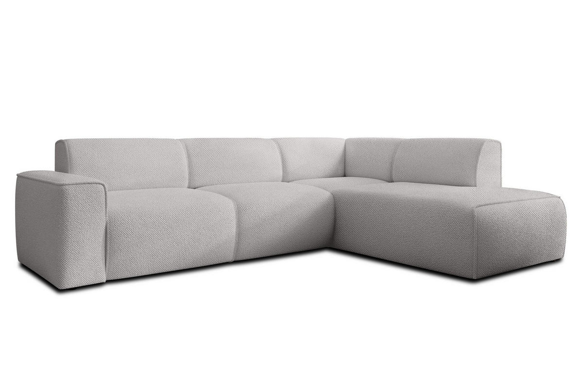 ECKSOFA L Form Didim Hellgrau 292/220/78 cm – großes Sofa stilvoll & bequem R - Hellgrau/Schwarz, Kunststoff/Textil (292/220cm) - AX Living
