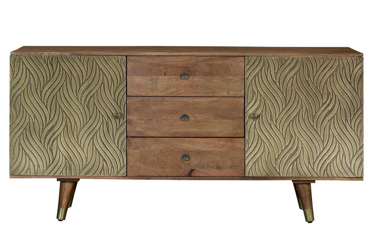 SIDEBOARD aus Mangoholz und Bronze - Braun, Holz (40/78/160cm) - Giner y Colomer