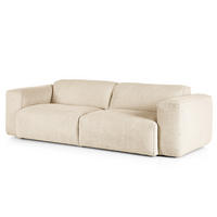 3-SITZER SOFA - Beige/Schwarz, Kunststoff/Textil (251/71/102cm) - home24