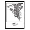 POSTER Dakar Stadtkarte – Nordisch A4 Rahmenlos - Klar, Papier (29.7/5/21cm) - Nacnic