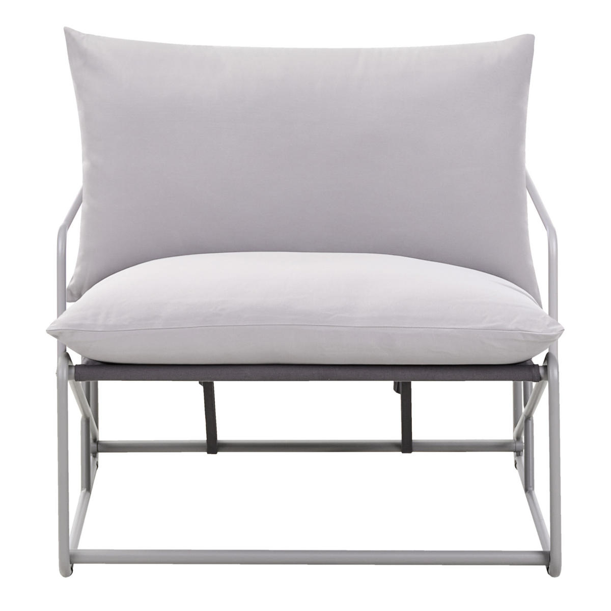 GARTENSTUHL Grau Ponte - Grau, Metall (80/88/94cm) - Beliani