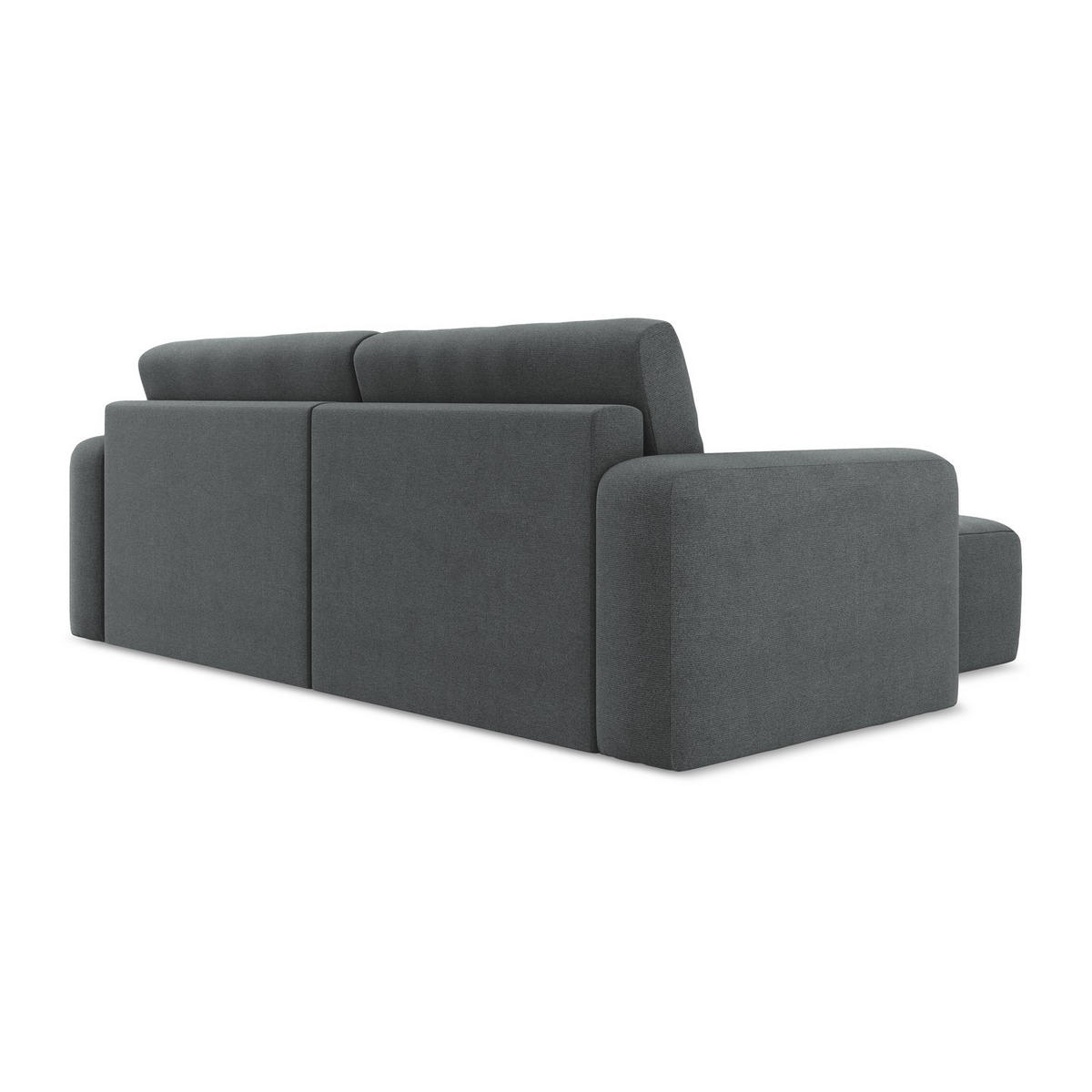 ECKSOFA mit Schlaffunktion links Strukturstoff Stoff Grau - Schwarz/Grau, Kunststoff/Textil (149/244cm) - LaMiaSofa