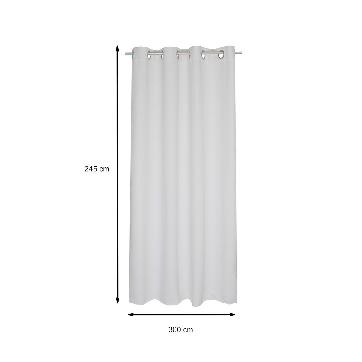 VERDUNKELUNGSVORHANG Ösen 300/245 cm Weiß - Weiß, Textil (300/245cm) - TiborTex