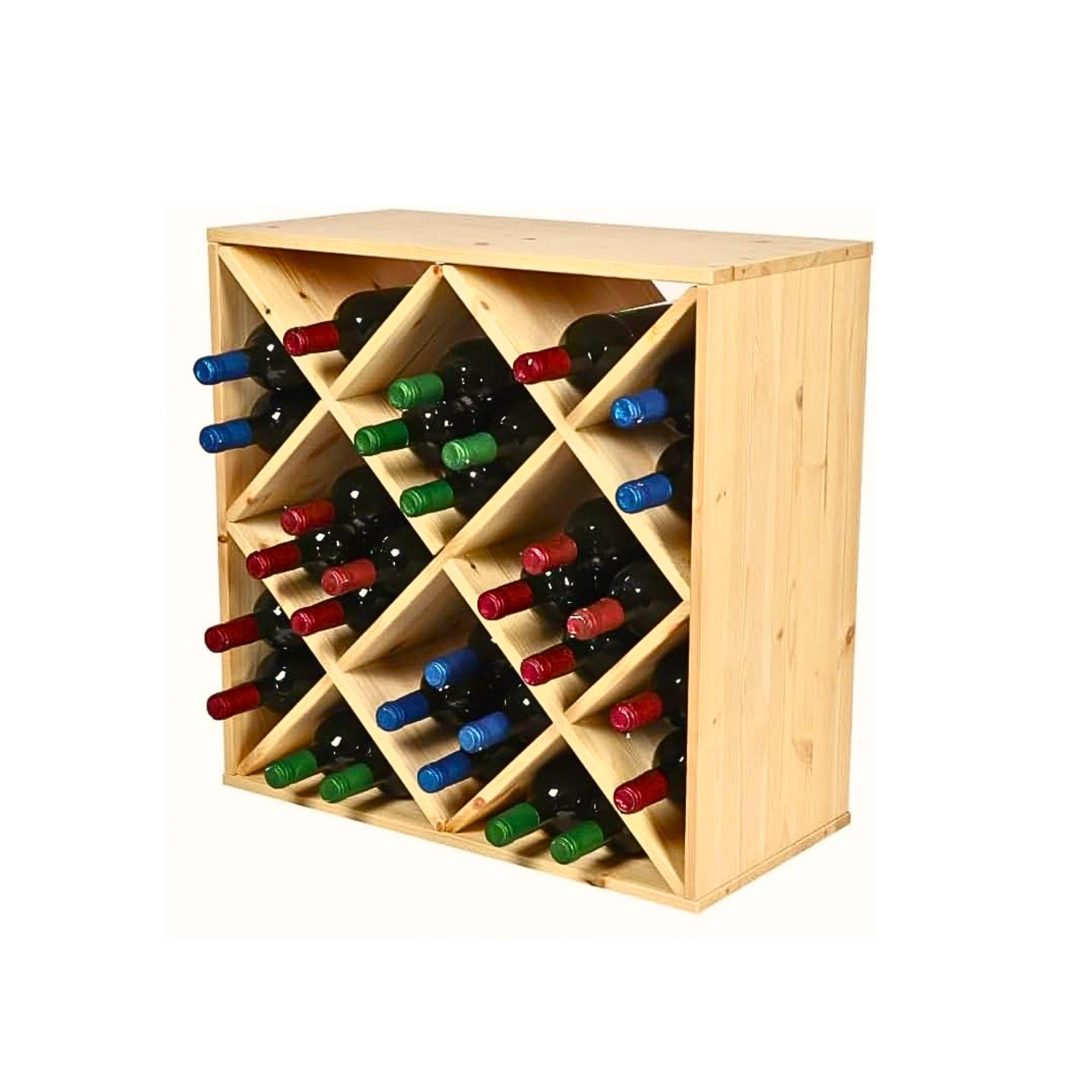WEINREGAL Vincellar Mod 60x60x30 cm Rauten Modul Für 30 FlaschenMassives Kiefernholz Natur - Naturfarben, Holz (60/60/30cm) - PROREGAL