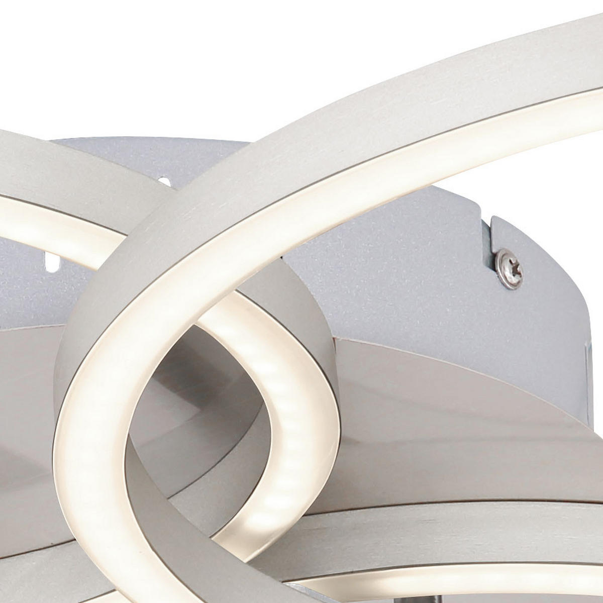 LED DECKENLEUCHTE Metall Silber - Silberfarben, Metall (65.5/40.6/7.5cm) - Globo Lighting