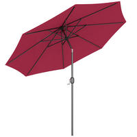 SONNENSCHIRM DE-11398 neigbar, mit Kurbel, Ø 3 m Bordeaux - Rot, Metall (295/295cm) - ComfortXL