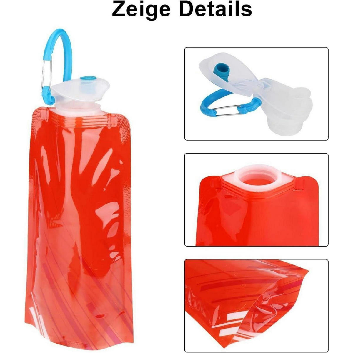 TRINKFLASCHE 2-teiliges Set faltbar 700 ml - Multicolor, Kunststoff (13/26cm)