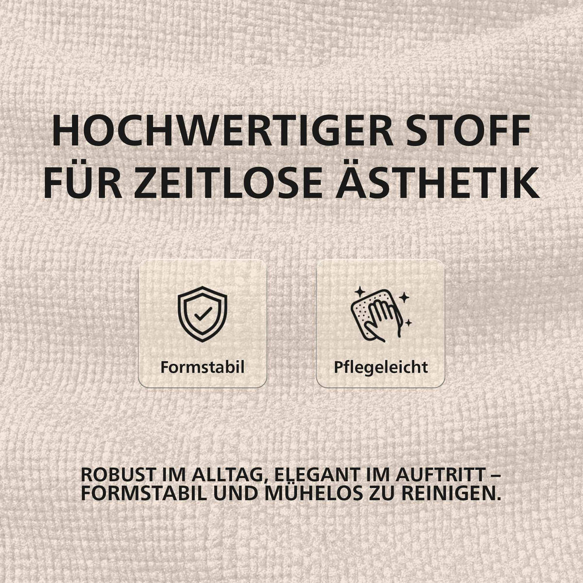 BARHOCKER Stoff Creme - Creme/Schwarz, Textil/Metall (47/85/48cm) - CLP