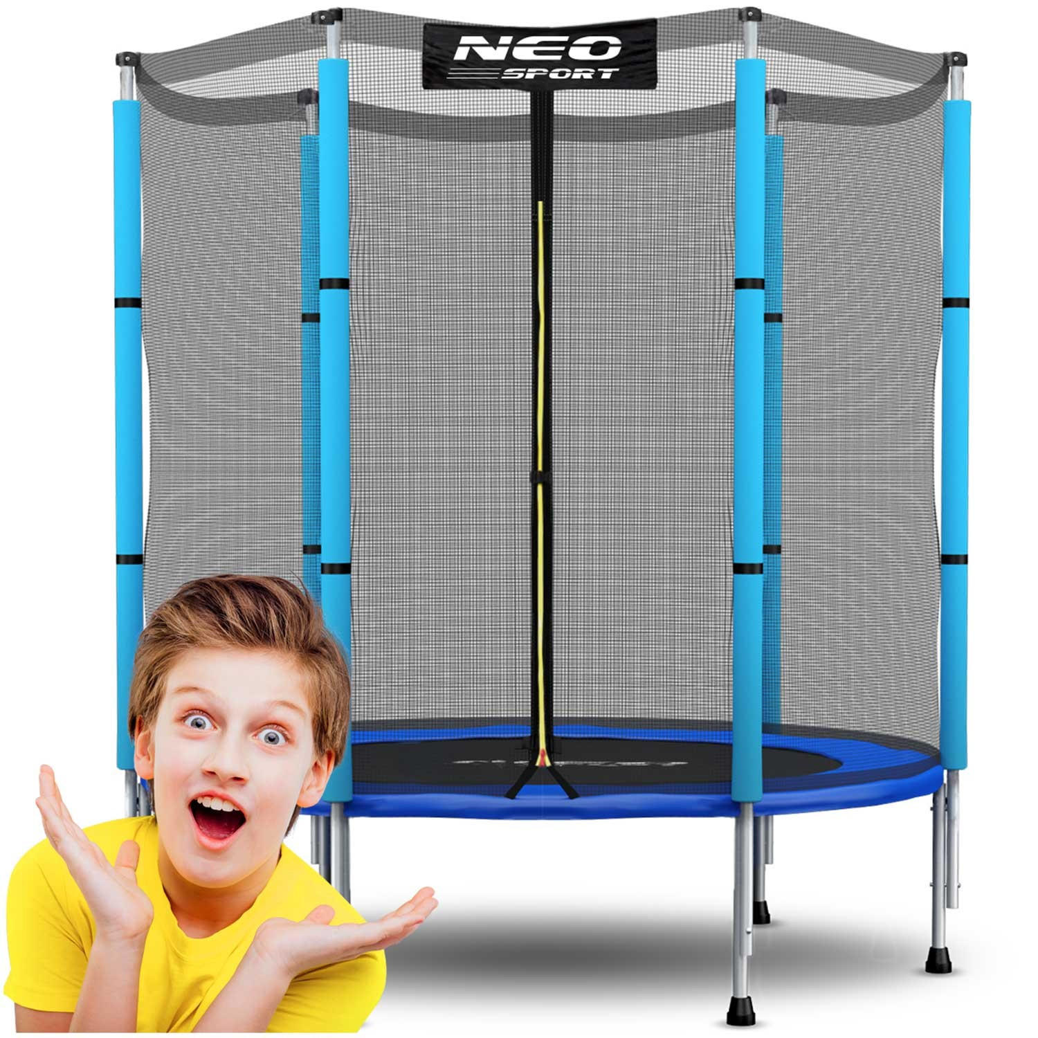 GARTENTRAMPOLIN für Kinder 140 cm 4,5 ft - Blau, Metall (140/140cm)