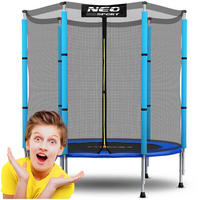 GARTENTRAMPOLIN für Kinder 140 cm 4,5 ft - Blau, Metall (140/140cm)