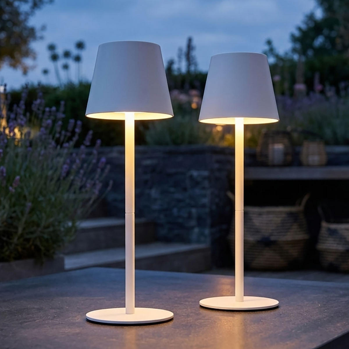 2X LED TISCHLAMPE Vannie I Weiß - Weiß, Metall (11.5/11.5/36cm) - Globo Lighting