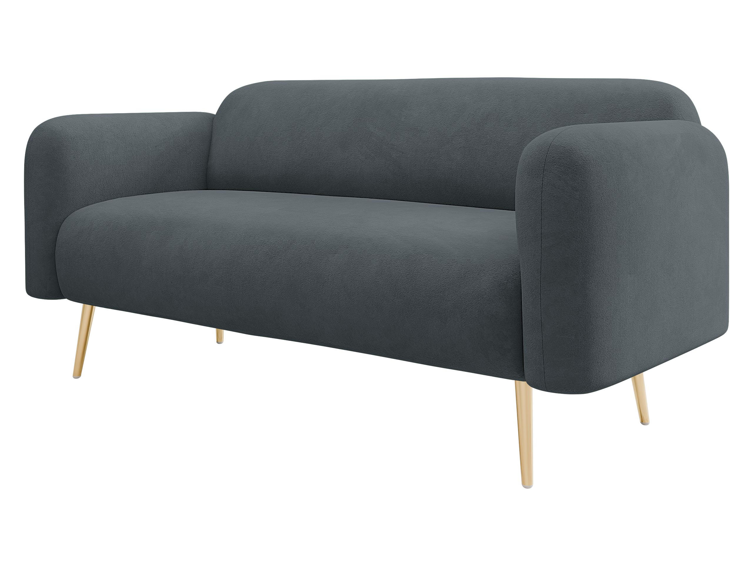 SOFA Nami 2 - Dunkelgrau/Goldfarben, Holz/Textil (174/75/71cm) - MIRJAN24