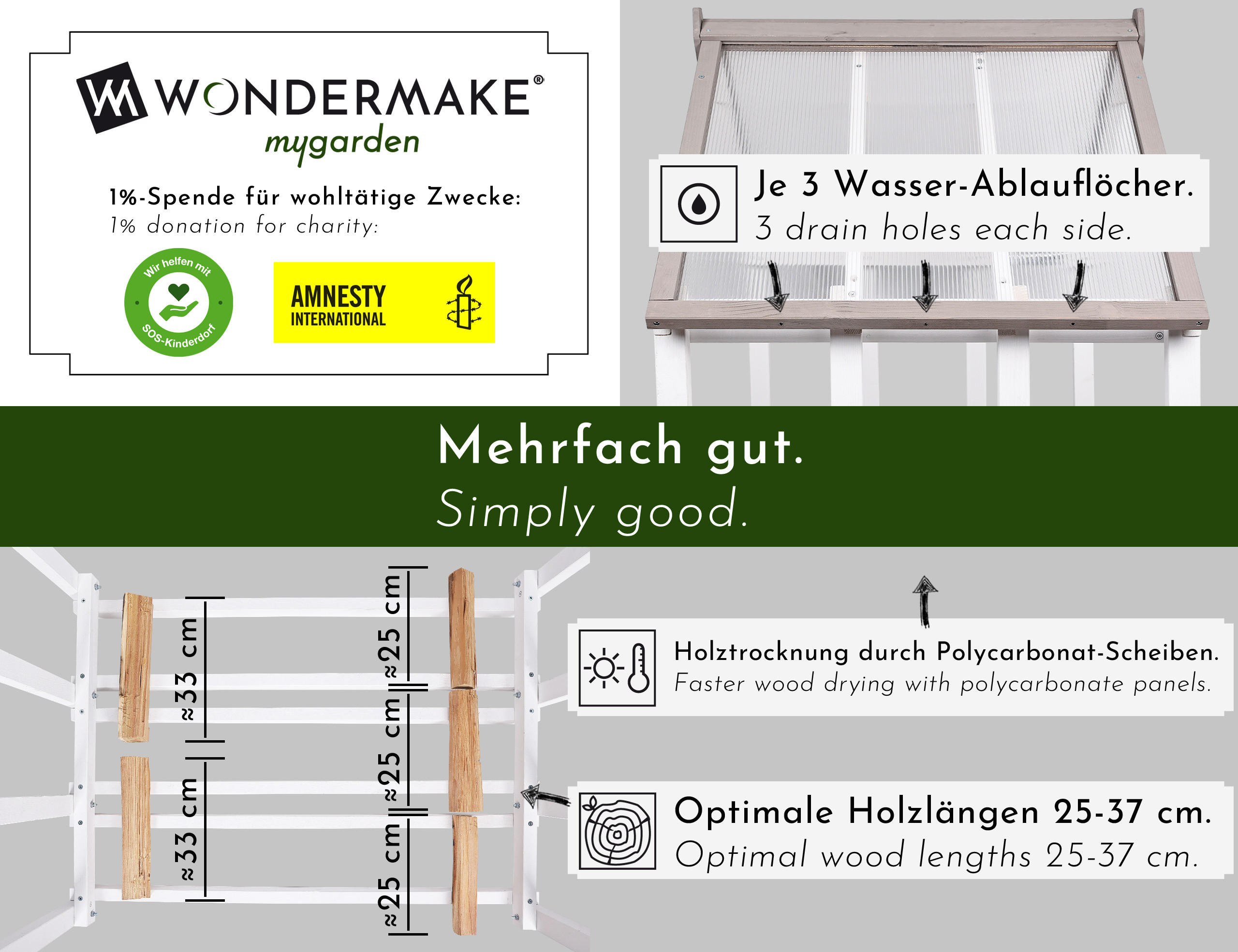 KAMINHOLZREGAL depositio1 - Weiß, Holz (110/150/75cm) - WONDERMAKE