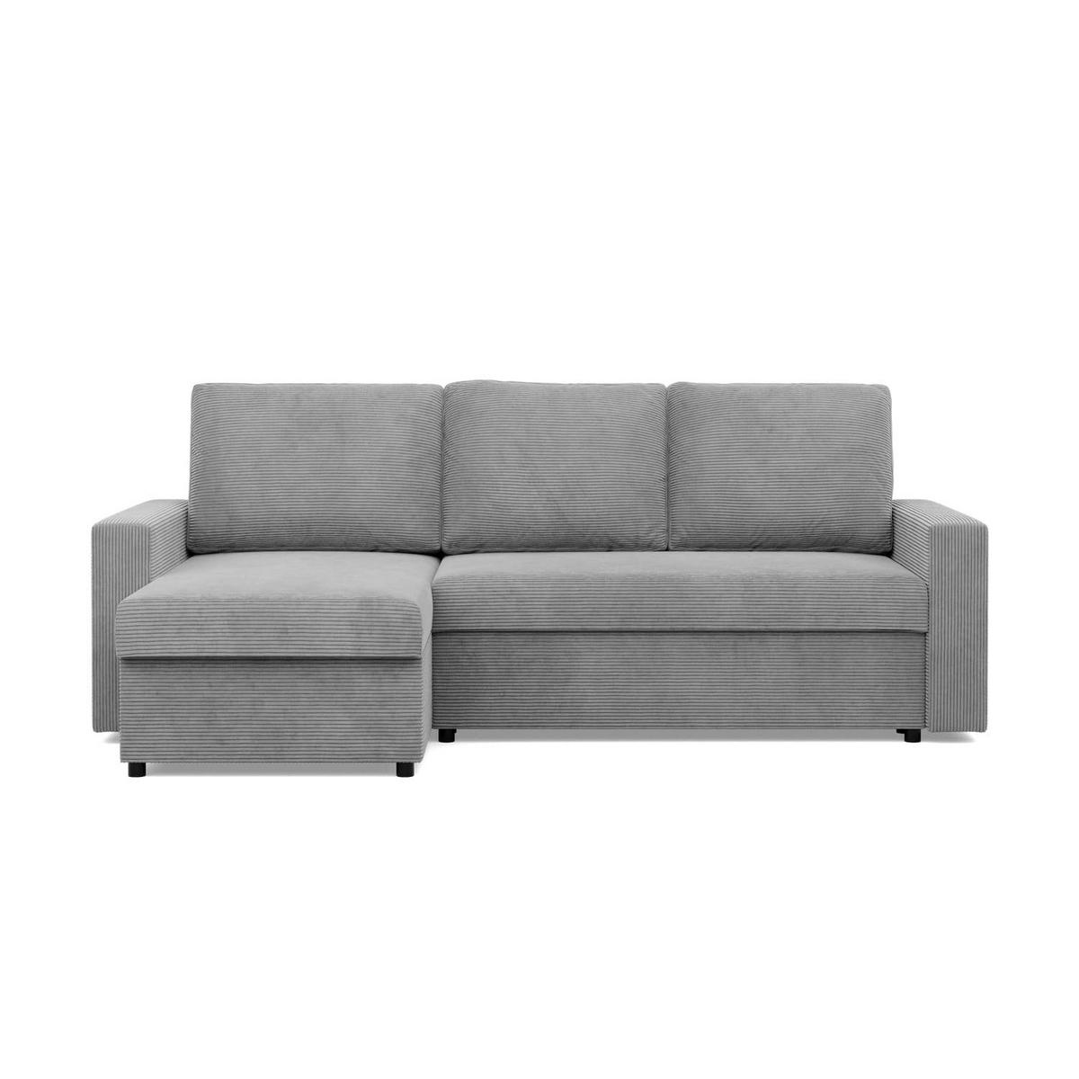ECKSOFA MIT SCHLAFFUNKTION NEO, Cord - Grau - Grau, Textil (231/140cm) - Mebligo