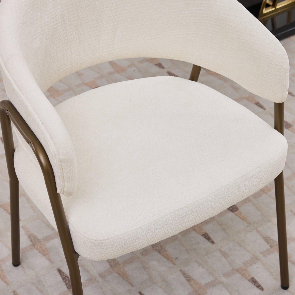 ARMLEHNSTUHL DE-36352 mit Chenille-Bezug Beige - Beige, Metall (54.5/79.5/57cm) - ComfortXL