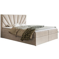 BETT Beige FOX 6 Kontinental 180x200 cm - Beige, Textil (180/200cm) - Sepro Meble
