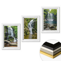 WANDBILDER 3er-Set - 20x30 cm Weißer Rahmen - Wasserfälle, grüne Umgebung - Weiß, Kunststoff (20/30cm) - ArtPrintCave