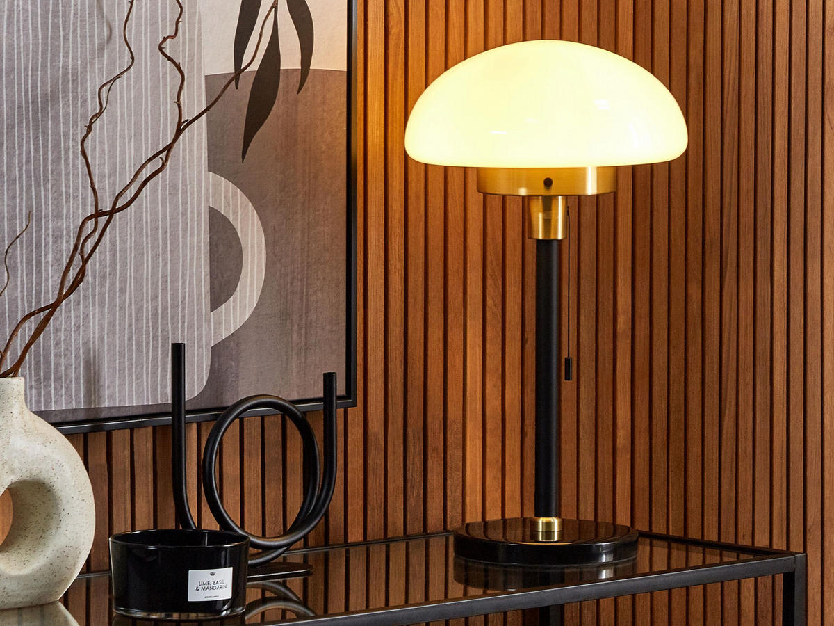 TISCHLAMPE Minija 28/28/66 cm - Schwarz, Metall (28/28/66cm) - Beliani