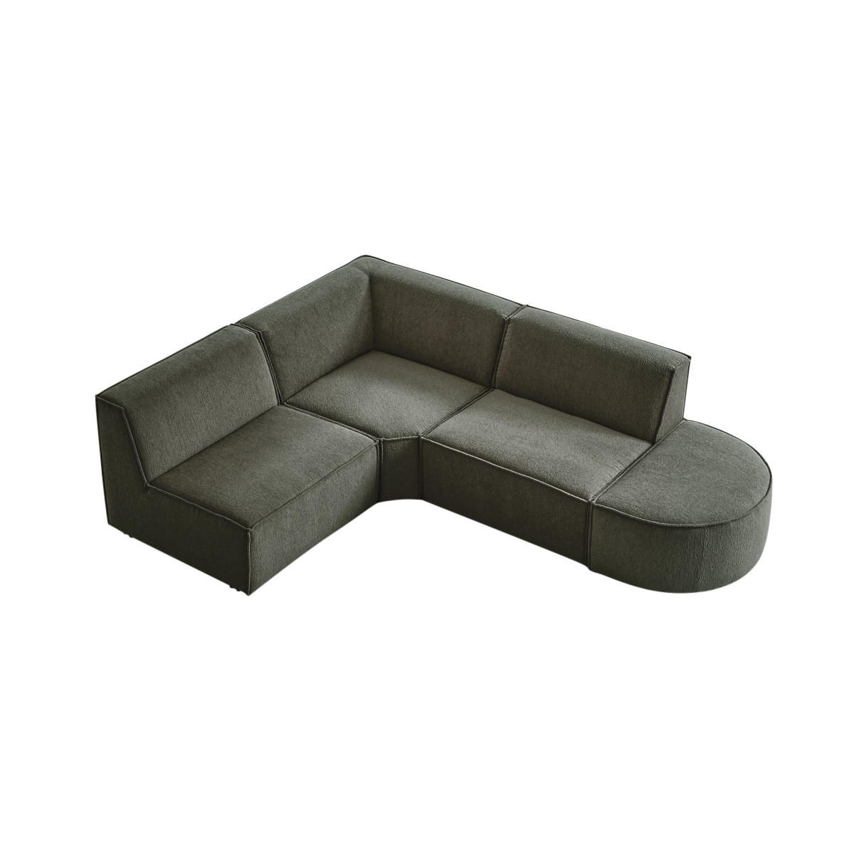 SOFA Dario Grün aus Stoff - Grün, Textil (259/198cm) - Tikamoon