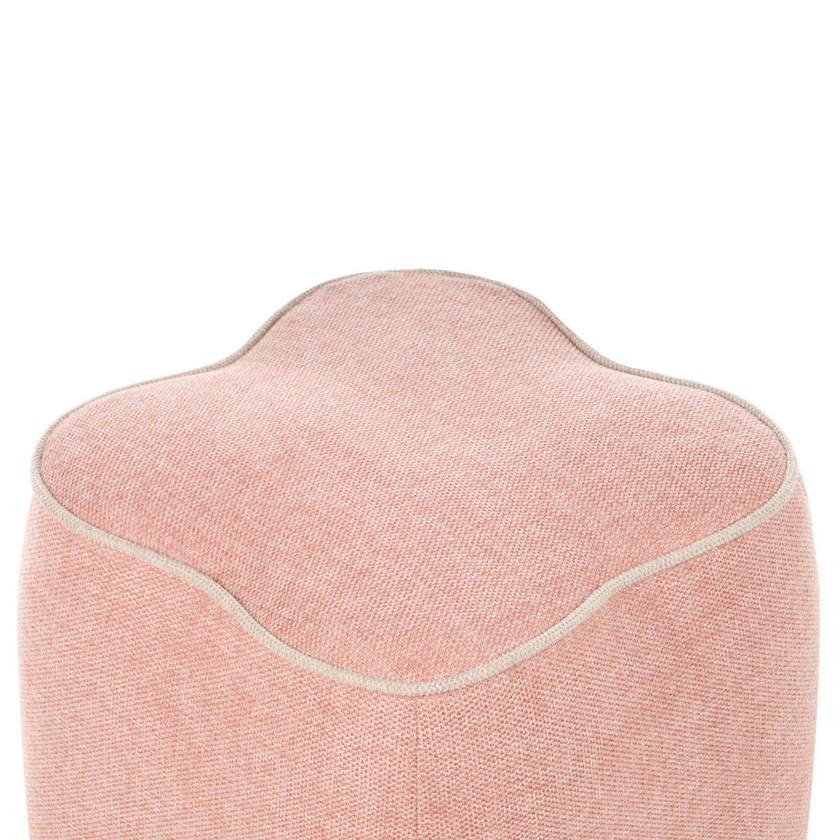 POUF Stoff Rosa Juno - Beige, Textil (35/38/35cm) - Beliani