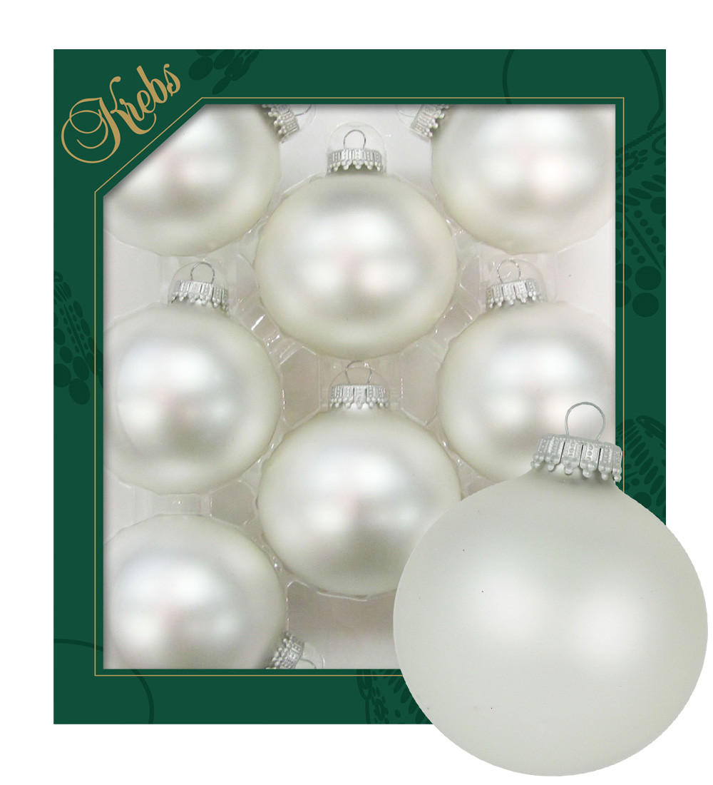 CHRISTBAUMKUGELN Uni-Design Honoria Silberfarbig 7cm (Glas / 8 Stk.) - Silberfarben, Glas (7/7/7cm) - Krebs Glas Lauscha