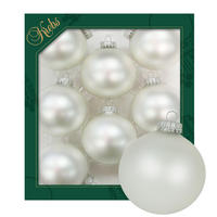 CHRISTBAUMKUGELN Uni-Design Honoria Silberfarbig 7cm (Glas / 8 Stk.) - Silberfarben, Glas (7/7/7cm) - Krebs Glas Lauscha