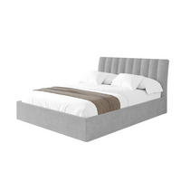 POLSTERBETT mit Bettkasten und Lattenrost, Boxbett ohne Matratze - ILAN 180x200 Grau - Hellgrau, Holzwerkstoff/Textil (180/200cm) - ALTDECOR