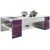 COUCHTISCH Clip Blenden in Brombeer Hochglanz - Brombeere, Holzwerkstoff (60/118/37cm) - Vladon