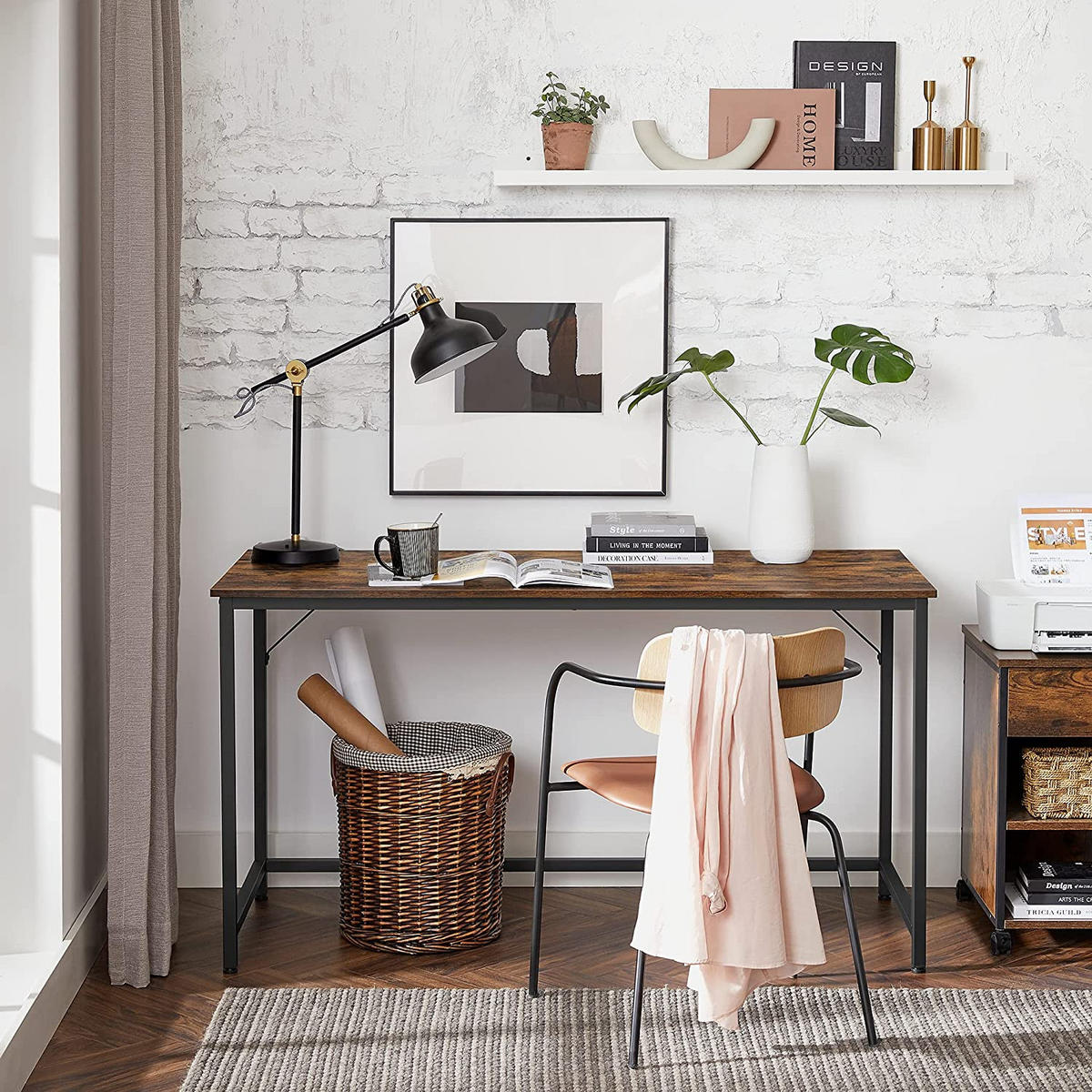 SCHREIBTISCH LUANDA - Braun, Holzwerkstoff (140/60/75cm) - Hansiro