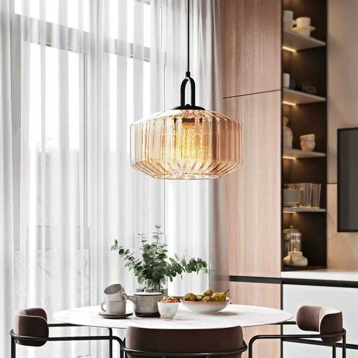 LED-HÄNGELEUCHTE Braun 4W 28/28/16-150 cm - Braun, Metall (28/28/16cm) - Authentics