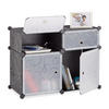 REGALSYSTEM - Schwarz, Kunststoff/Metall (74.5/56/37cm) - Relaxdays
