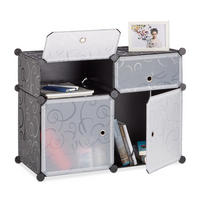 REGALSYSTEM - Schwarz, Kunststoff/Metall (74.5/56/37cm) - Relaxdays
