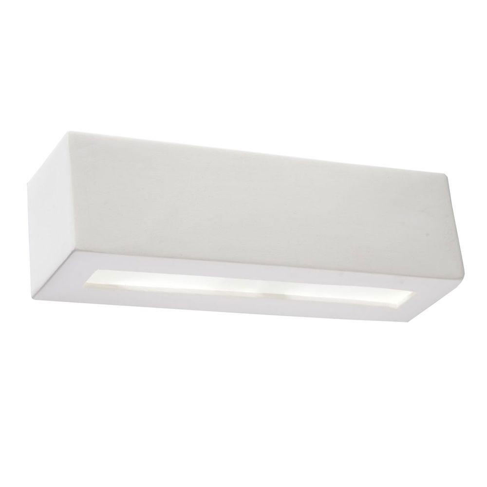 LED WANDLEUCHTE VEGA Keramik Weiß - Weiß, Glas (9/9/32cm)