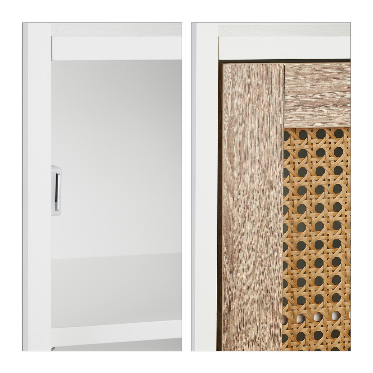 BADEZIMMERSCHRANK - Weiß, Holzwerkstoff/Kunststoff (30/96.5/30cm) - Relaxdays